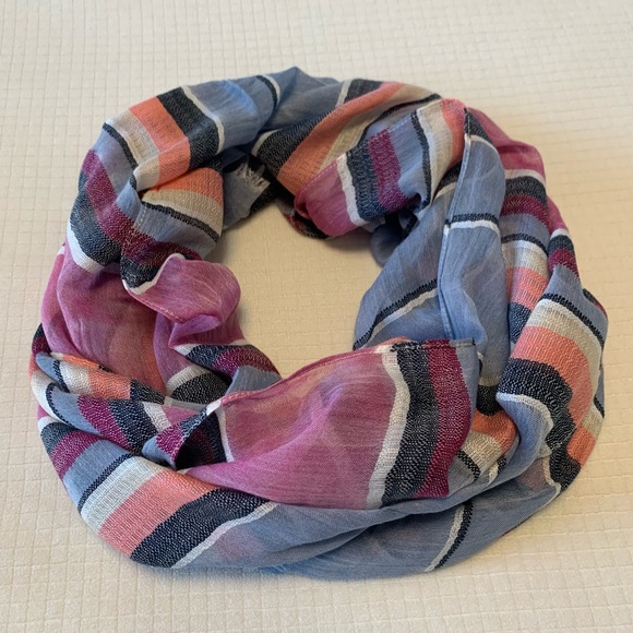 J Crew dusk colored striped thin knit scarf - Picture 6 of 8